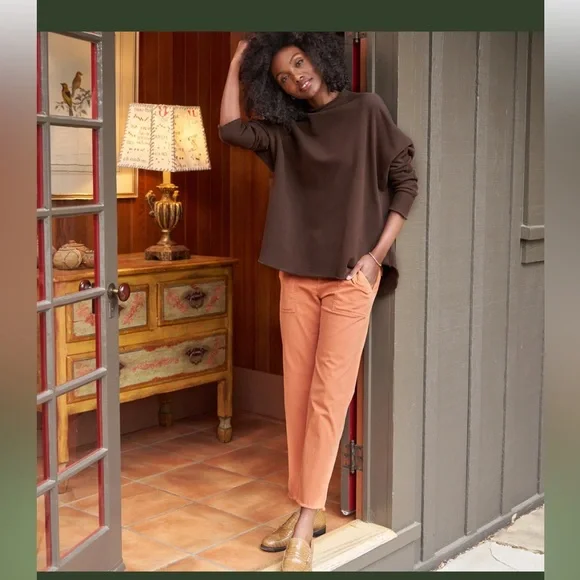 NEW Frank & Eileen BLACK-ROCK Utility Pant Sz 10 ITALIAN PEACHED TWILL Pumpkin - Picture 16 of 16